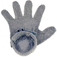 Omcan - Extra Small Five Finger Stainless Steel Mesh Glove with Gray Silicone Strap, Pack of 3 - 44354
