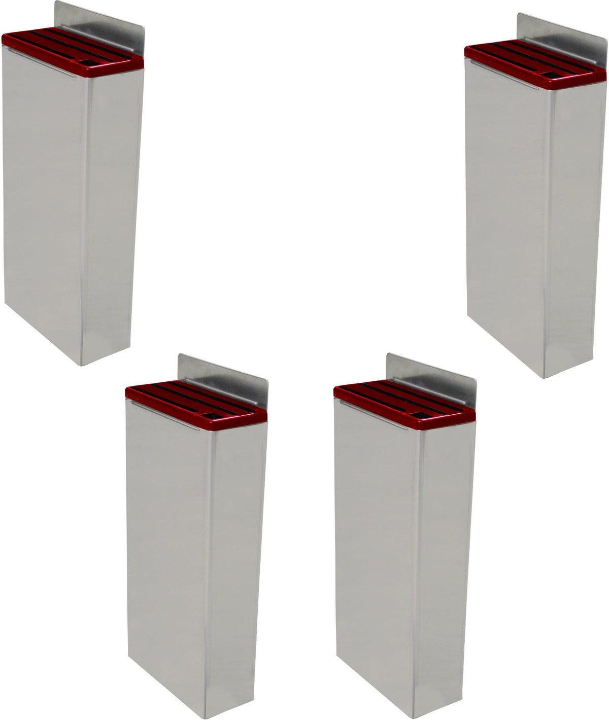Omcan - Extra Small Stainless Steel Knife Rack with Red Insert, Pack of 3 - 12918