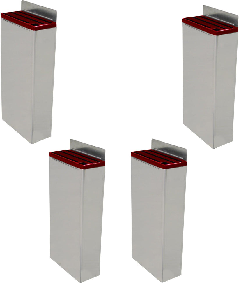 Omcan - Extra Small Stainless Steel Knife Rack with Red Insert, Pack of 4 - 12918