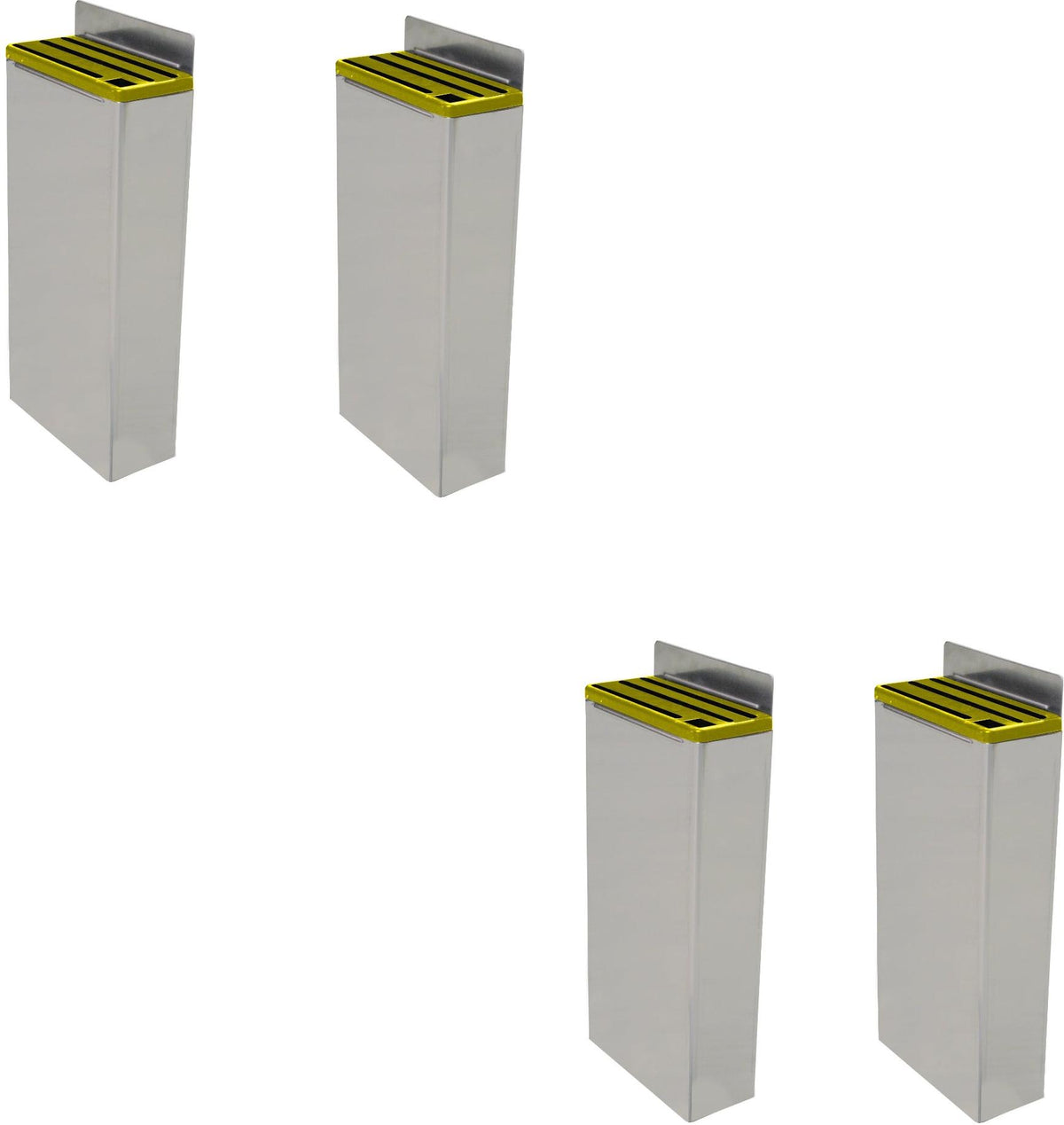 Omcan - Extra Small Stainless Steel Knife Rack with Yellow Insert, Pack of 3 - 12924