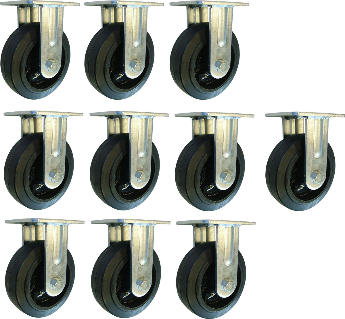 Omcan - Fixed Heavy Duty Industrial Platform Cart Caster, Pack of 5 - 13114