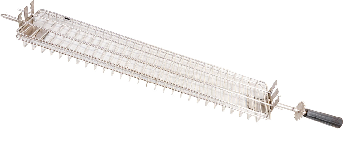 Omcan - Flat Spit Rotisserie Grill and Spatchcock Basket for 48195, Pack of 2 - 48192