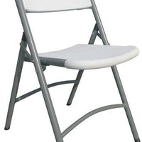 Omcan - Folding Chair with Grey Metal Frame, Pack of 4 - 44357