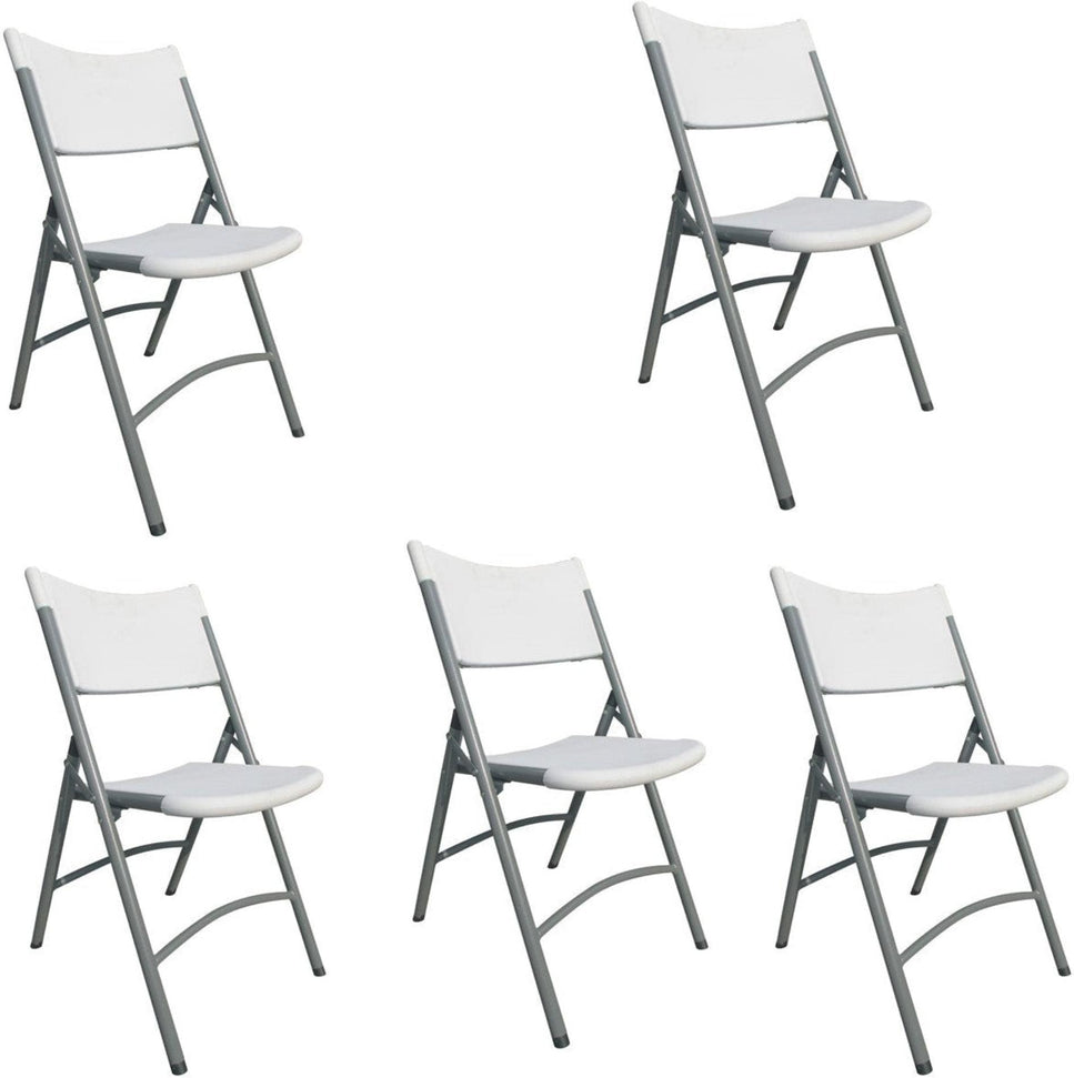 Omcan - Folding Chair with Grey Metal Frame, Pack of 4 - 44357