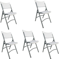 Omcan - Folding Chair with Grey Metal Frame, Pack of 4 - 44357