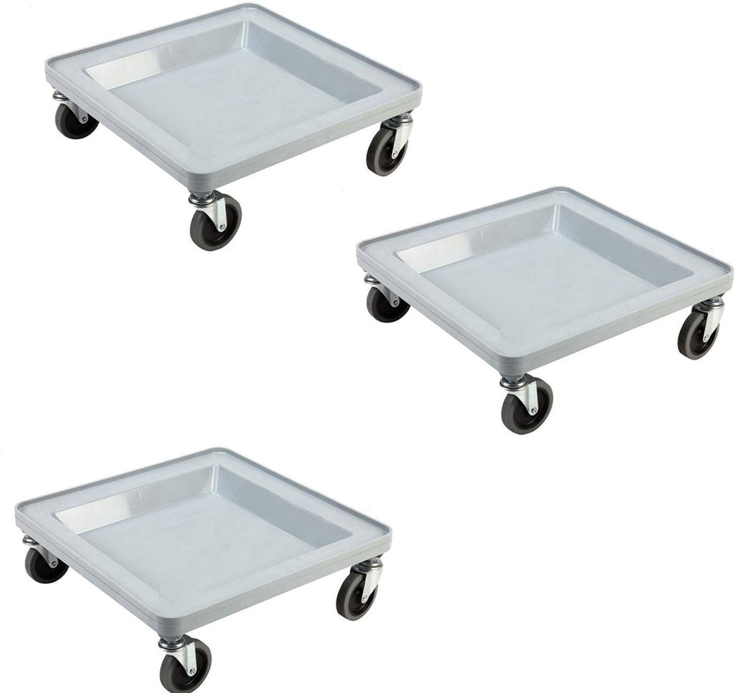 Omcan - Gray Polypropylene Dish Rack Dolly without Handle, Pack of 3 - 44356