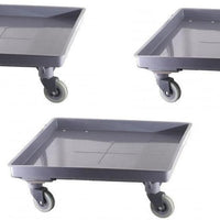 Omcan - Gray Polypropylene Dish Rack Dolly without Handle, Pack of 3 - 44991