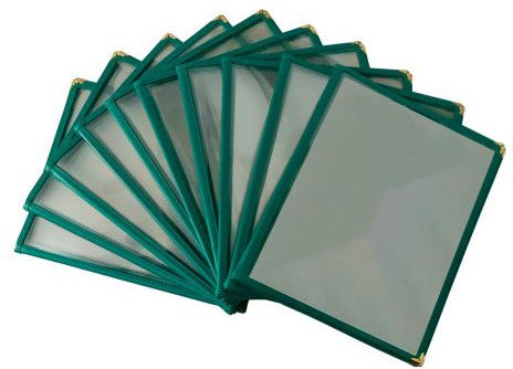 Omcan - Green Double Fold Menu Holder, Pack of 40 - 39795