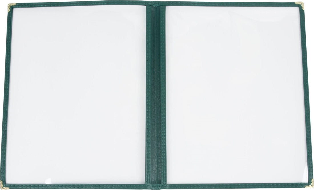 Omcan - Green Double Fold Menu Holder, Pack of 50 - 39795