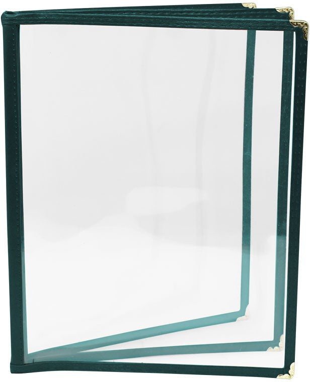 Omcan - Green Three Page Menu Holder, Pack of 25 - 39803