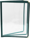 Omcan - Green Three Page Menu Holder, Pack of 25 - 39803