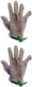 Omcan - Large Five Finger Stainless Steel Mesh Glove with Green Silicone Strap - 44353
