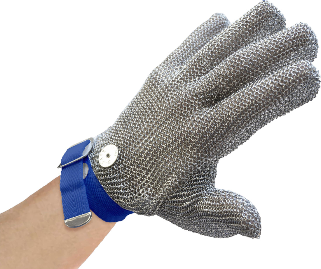 Omcan - Large Mesh Gloves with Blue Strap - 13556