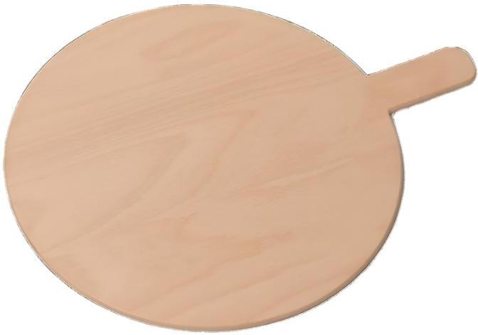 Omcan - Linea Dori 16” x 16" Beech Wood Round Pizza Serving Board, Pack of 2 - 81221