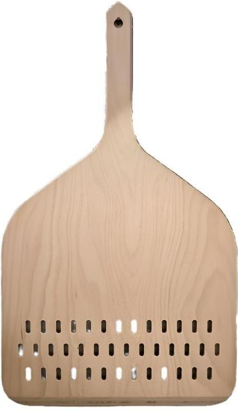 Omcan - Linea Dori ARIA 14" Beech Wood Perforated Pizza Peel with Short Handle, Pack of 2 - 81226