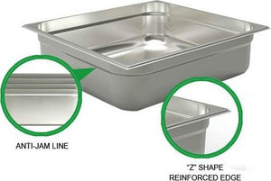 Omcan - Long 2.5" Deep 1/2-Size Stainless Steel Steam Table Pan, 10/cs - 80616