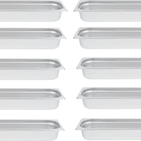 Omcan - Long 2.5" Deep 1/2-Size Stainless Steel Steam Table Pan, Pack of 10 - 80616