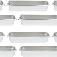 Omcan - Long 4" Deep 1/2-Size Stainless Steel Steam Table Pan, Pack of 10 - 80617