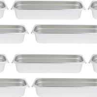 Omcan - Long 4" Deep 1/2-Size Stainless Steel Steam Table Pan, Pack of 5 - 80617