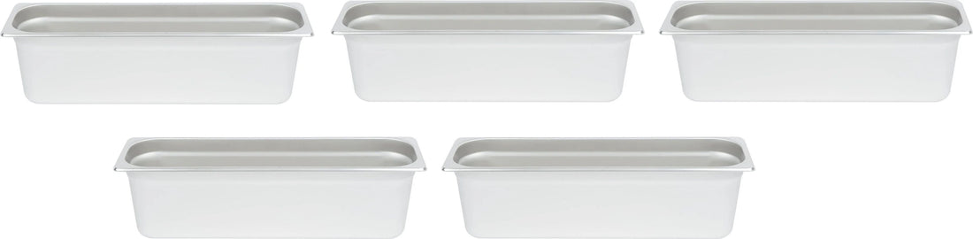 Omcan - Long 6" Deep 1/2-Size Stainless Steel Steam Table Pan, Pack of 5 - 80618