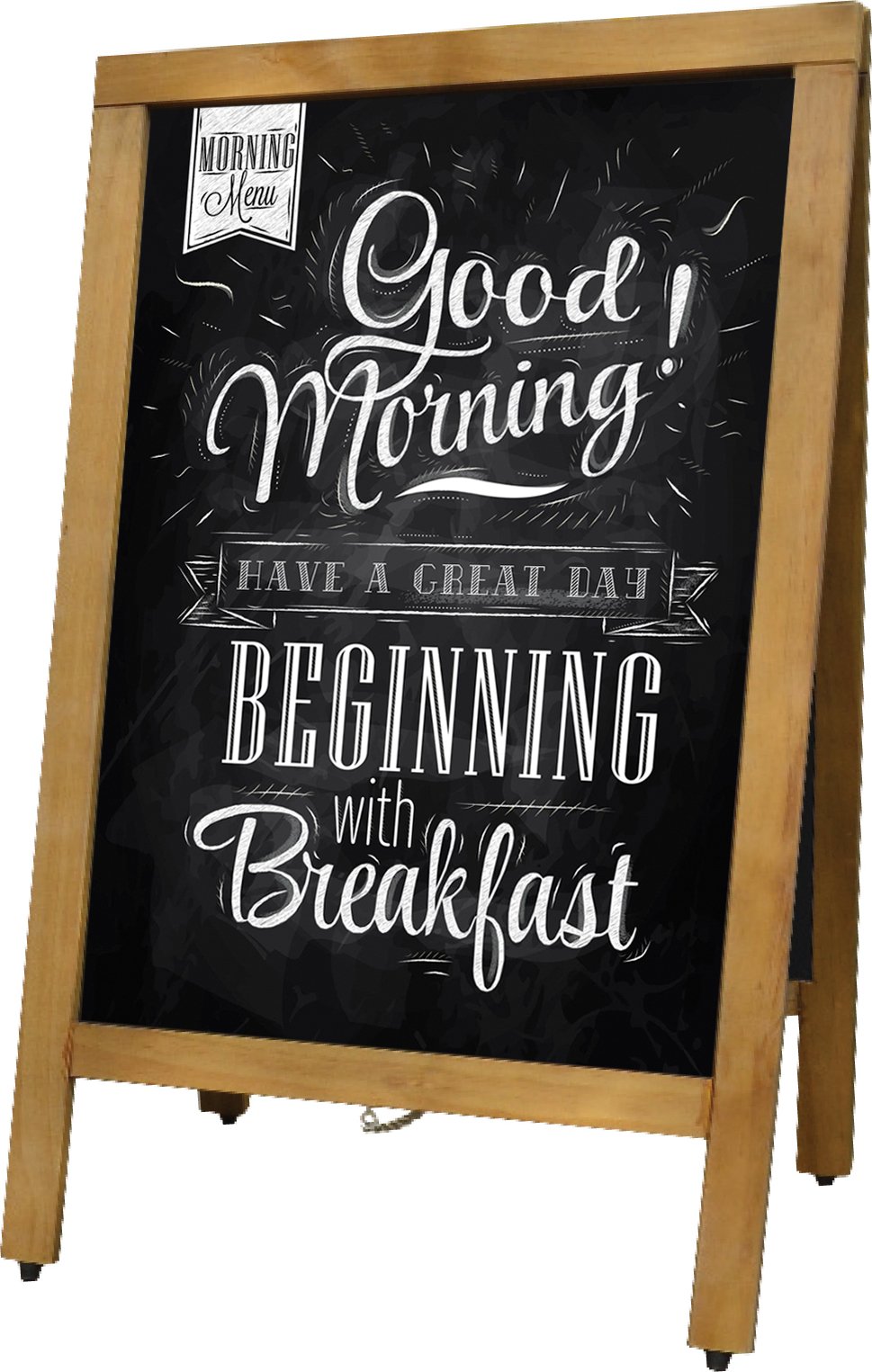 Omcan - Mahogany-Colour A Frame Sidewalk Menu Chalkboard - 31396