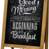 Omcan - Mahogany-Colour A Frame Sidewalk Menu Chalkboard - 31396