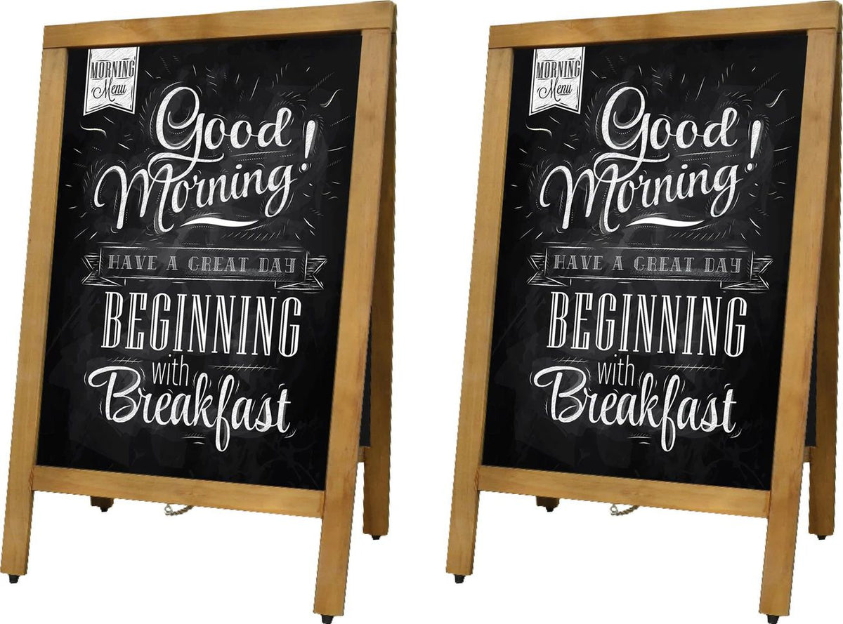 Omcan - Mahogany-Colour A Frame Sidewalk Menu Chalkboard - 31396