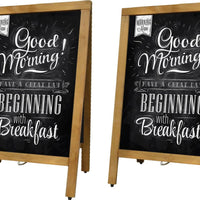 Omcan - Mahogany-Colour A Frame Sidewalk Menu Chalkboard - 31396