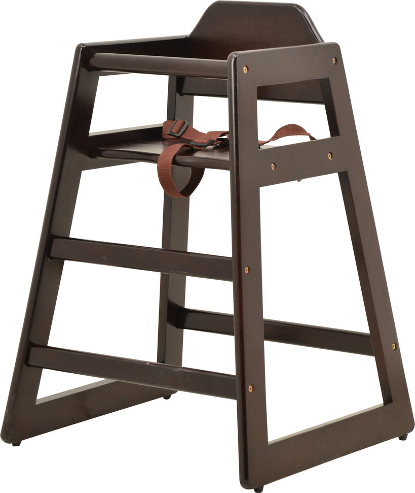 Omcan - Mahogany Wood Commercial High Chair, Pack of 2 - 80612