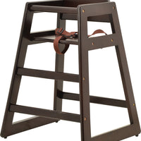Omcan - Mahogany Wood Commercial High Chair, Pack of 2 - 80612