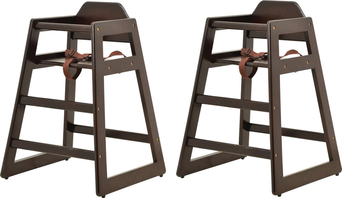 Omcan - Mahogany Wood Commercial High Chair, Pack of 2 - 80612