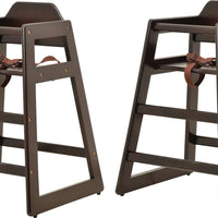 Omcan - Mahogany Wood Commercial High Chair, Pack of 2 - 80612