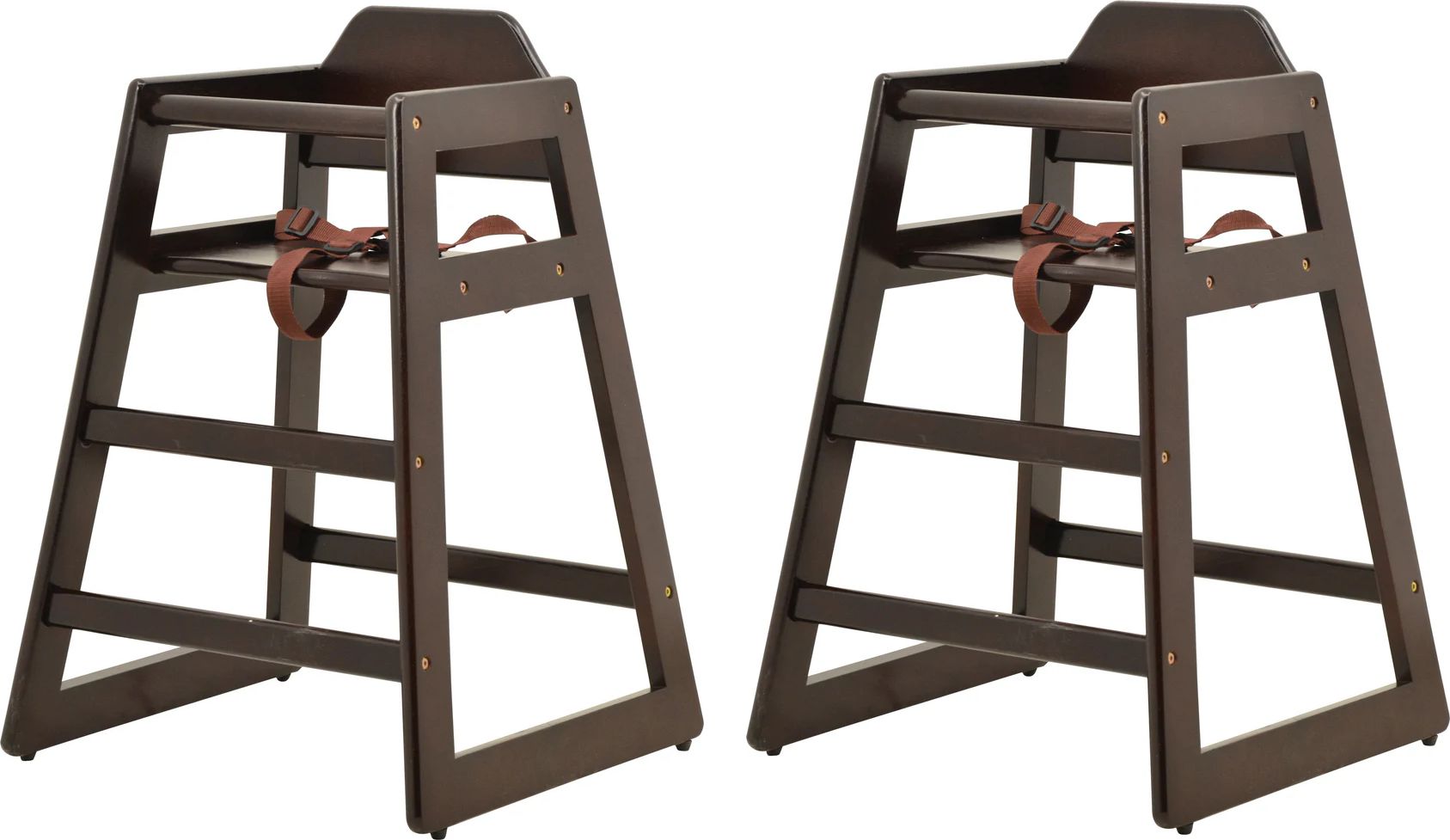 Omcan - Mahogany Wood Commercial High Chair, Pack of 2 - 80612