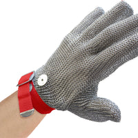 Omcan - Medium Mesh Gloves with Red Strap - 13557