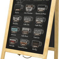 Omcan - Natural Colour A Frame Sidewalk Menu Chalkboard, Pack of 2 - 31398