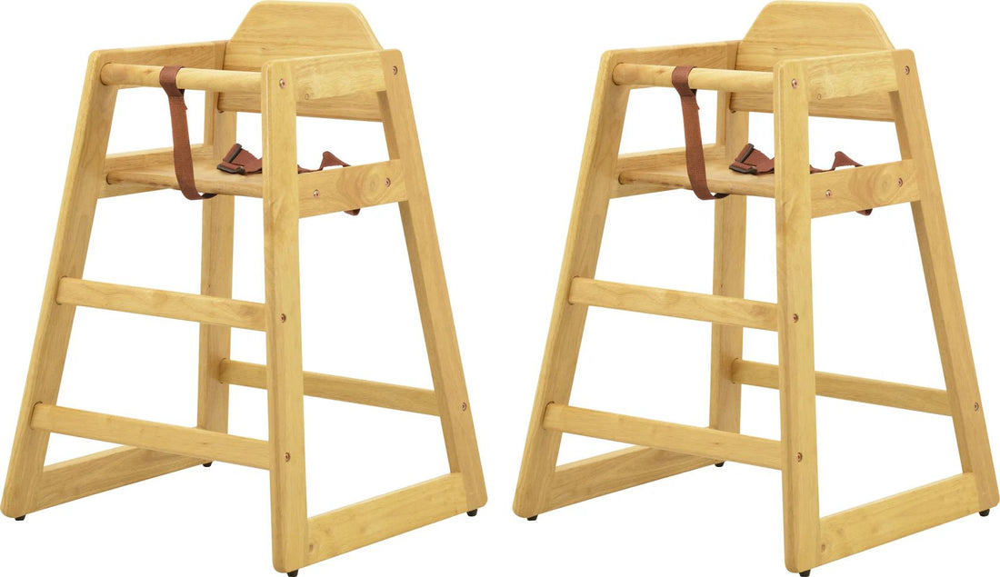Omcan - Natural Wood Commercial High Chair, Pack of 2 - 80610