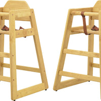 Omcan - Natural Wood Commercial High Chair, Pack of 2 - 80610