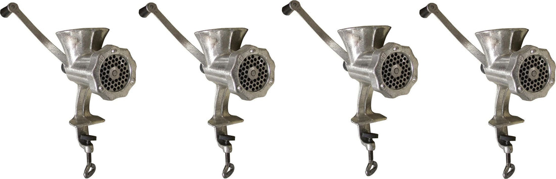 Omcan - No. #10 Cast Iron Clamp-Style Light-Duty Manual Meat Mincer, Pack of 3 - 21792