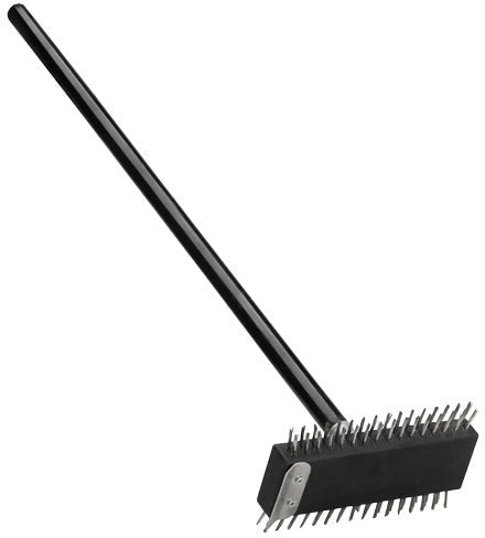 Omcan - Pizza Oven Brush with Double-Sided Brush and Metal Scraper with Black Handle, Pack of 4 - 80947