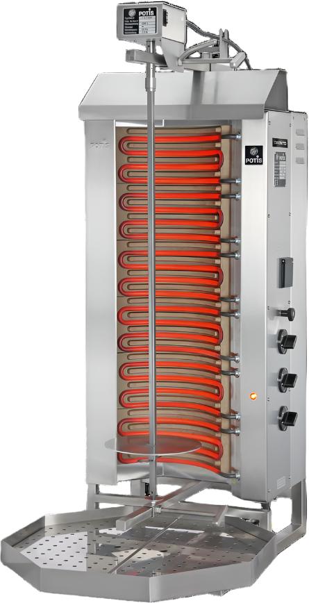 Omcan - Potis E3 Electric Doner Kebab Machine / Vertical Broiler with 3 Burners - 49064