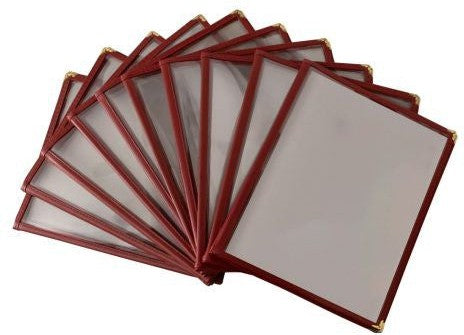 Omcan - Red Double Fold Menu Holder, Pack of 40 - 39796