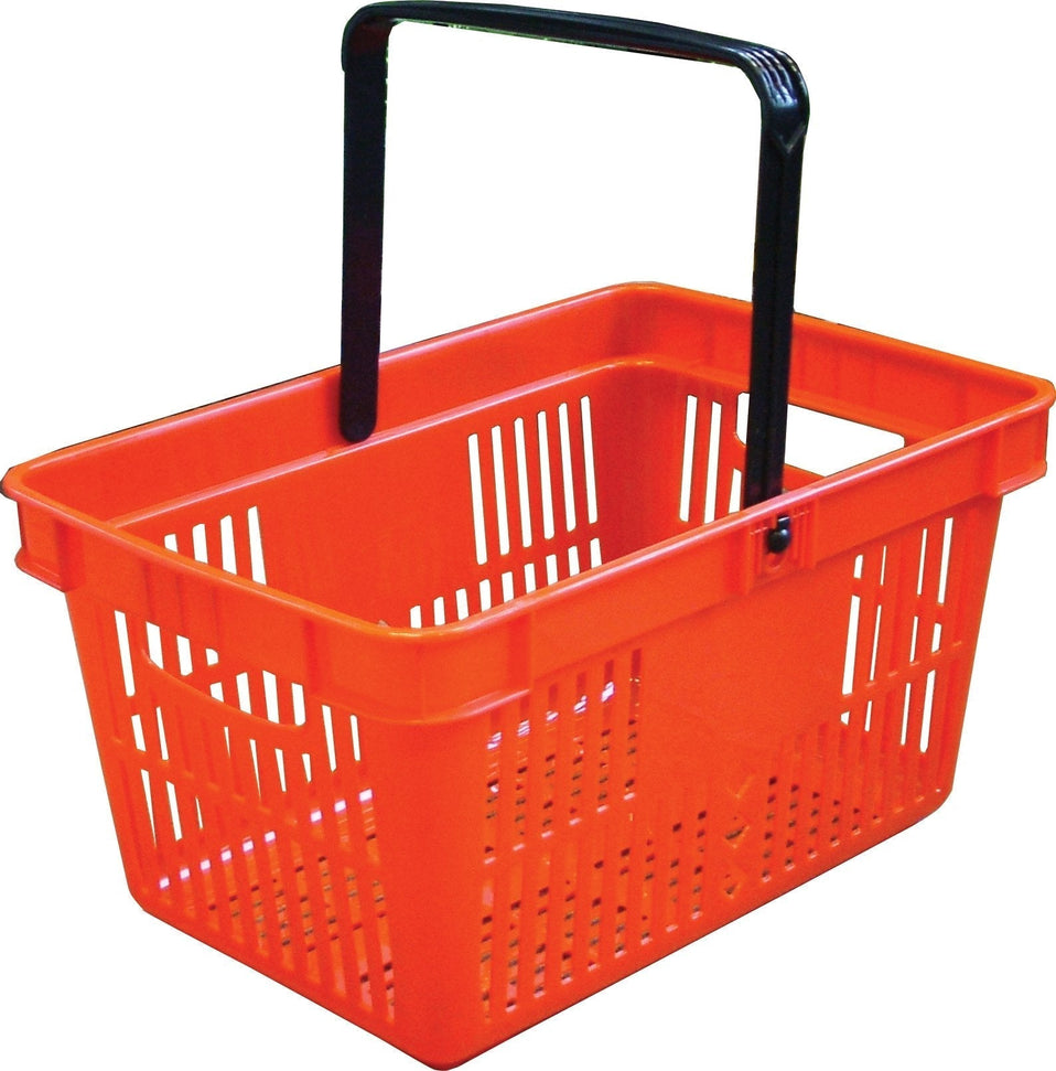 Omcan - Red Plastic Shopping Basket, Pack of 10 - 21183