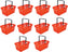 Omcan - Red Plastic Shopping Basket, Pack of 10 - 21183