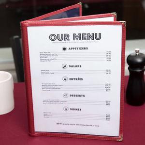 Omcan - Red Three Page Menu Holder, Pack of 25 - 39804