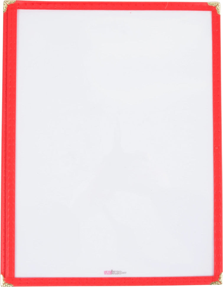 Omcan - Red Three Page Menu Holder, Pack of 50 - 39804