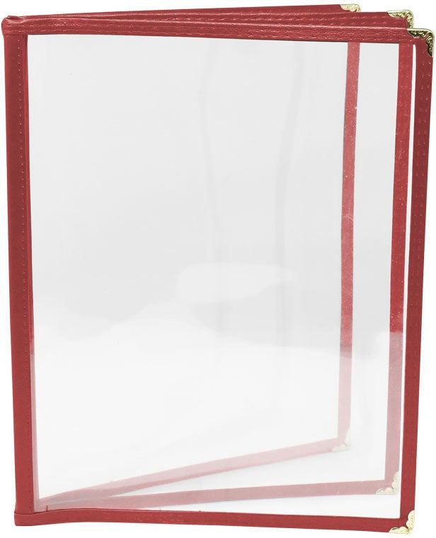 Omcan - Red Three Page Menu Holder, Pack of 50 - 39804