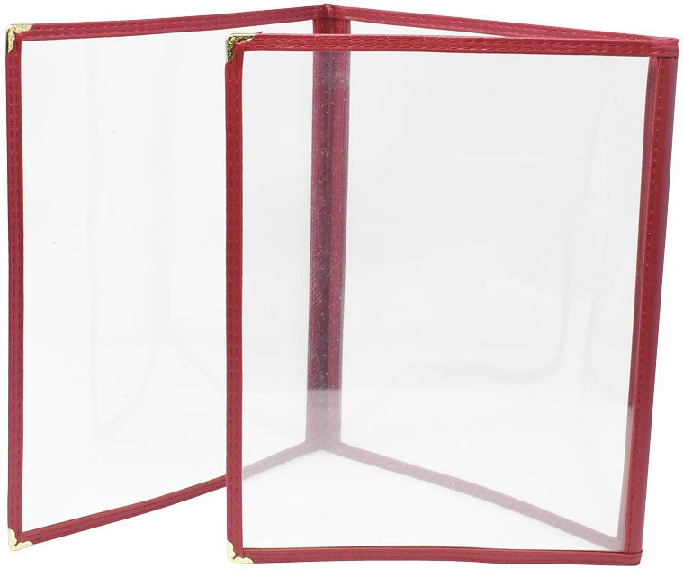Omcan - Red Triple Fold Menu Holder, Pack of 50 - 39800