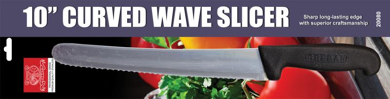 Omcan - Retail-Ready 10" Curve Waved I-Slicer, Pack of 10 - 21878