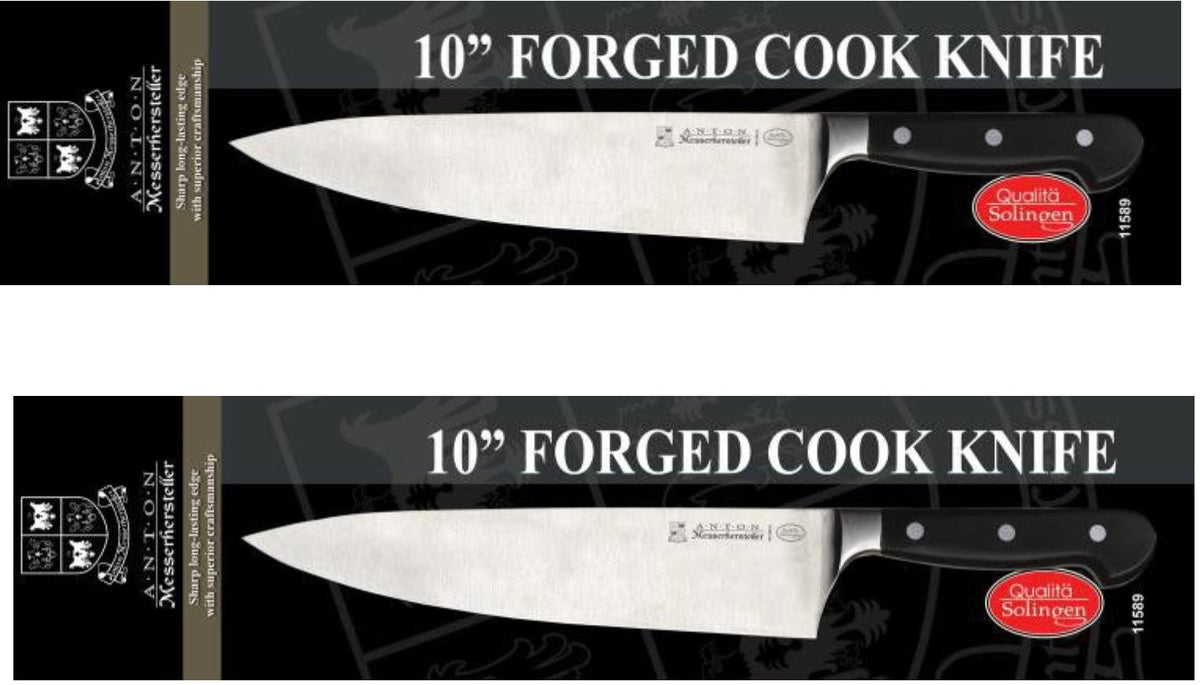 Omcan - Retail-Ready 10" Forged Cook Knife, Pack of 3 - 21885