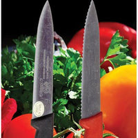 Omcan - Retail-Ready 4" Straight Paring Knife and 4" Wave Paring Knife, Pack of 5 - 21874
